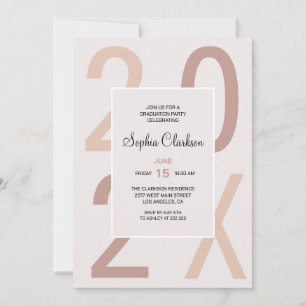 Invitación Graduación de tipografía numérica