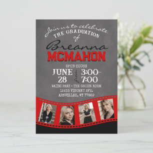 Invitación Graduación de tira de película de fotos de cartón