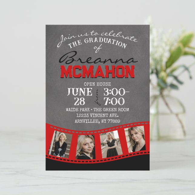 Invitación Graduación de tira de película de fotos de cartón  (Subido por el creador)
