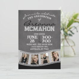 Invitación Graduación de tira de película de fotos de crokboa