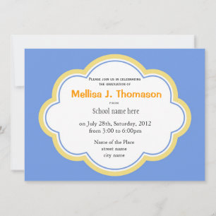 Invitación Graduación de verano azul cielo brillante y amaril