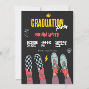 Invitación Graduación de zapatillas de moda