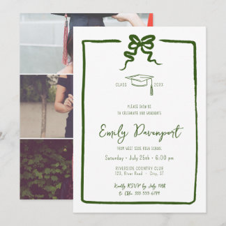 Invitación Graduación del arco verde 3 fotos