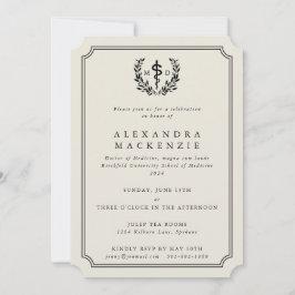 Invitación Graduación del átomo de ostra MD Asclepius + Laure