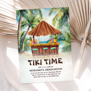 Invitación Graduación del Bar Tiki de la Isla Tropical