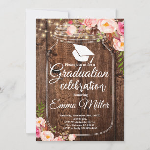 Invitación Graduación del Boho Floral College