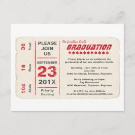 Invitación Graduación del boleto de la estrella de deportes,