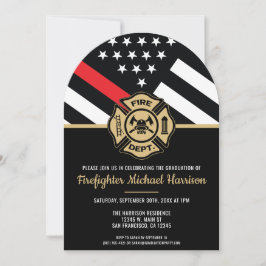 Invitación Graduación del bombero Fiesta de bomberos de la lí