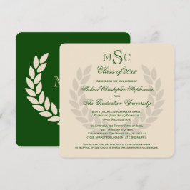 Invitación Graduación del Colegio Verde Clásico de Monograma