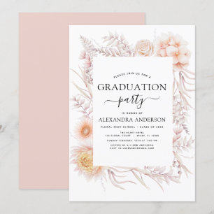 Invitación Graduación del Desierto Rosa Polvoriento de la Mod