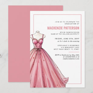 Invitación Graduación del diseñador de moda de la escuela de 