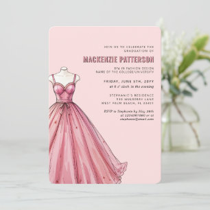 Invitación Graduación del diseñador de moda de la escuela de 