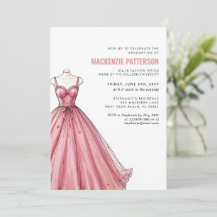 Invitación Graduación del diseñador de moda de la escuela de
