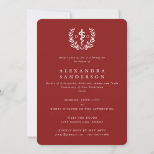Invitación Graduación del Doctor Rojo de Medicina Osteopática