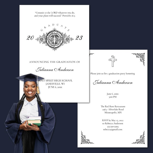 Invitación Graduación del Espíritu Santo Formal Católico (Subido por el creador)