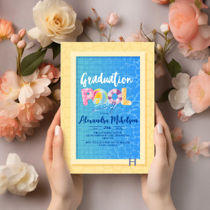 Invitación Graduación del Fiesta de la piscina de verano rúst