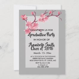 Invitación Graduación del florecimiento del cerezo