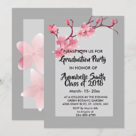 Invitación Graduación del florecimiento del cerezo
