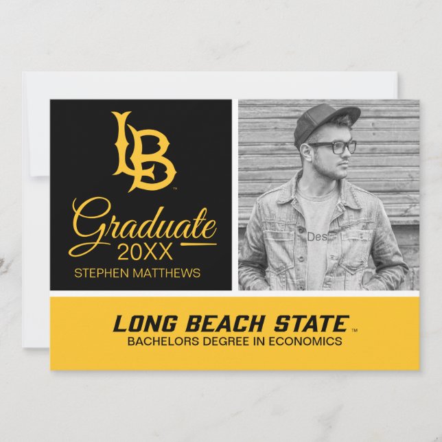 Invitación Graduación del logotipo de Long Beach State (Anverso)