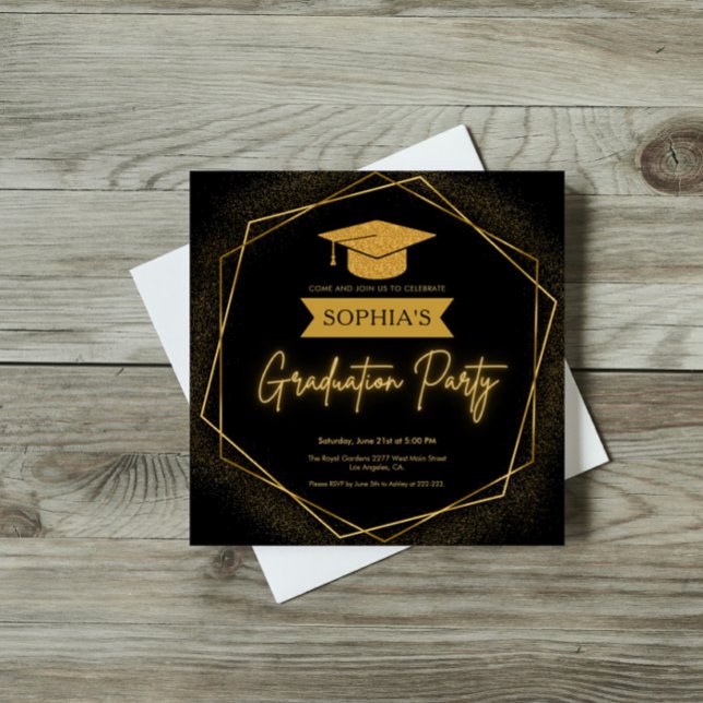 Invitación Graduación del marco y el tapón Purpurina exagerad (Subido por el creador)