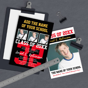 Invitación Graduación del número de Jersey de cuartos de fútb