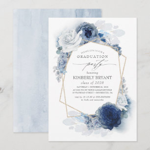 Invitación Graduación del ómbre azul de la marea y de la mari