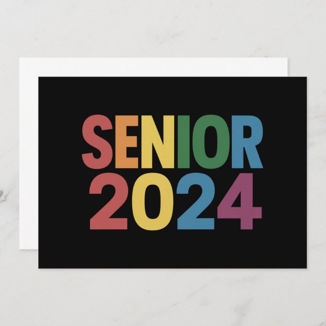 Invitación Graduación del Orgullo LGBT arcoiris Senior 2024 (Anverso / Reverso)