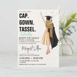 Invitación Graduación del Personalizado de TASSEL GOWN CAP
