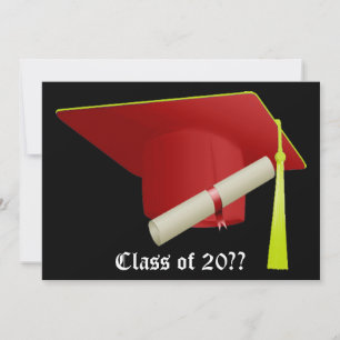 Invitación Graduación del tapón rojo