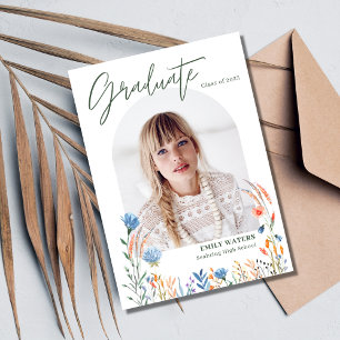 Invitación Graduación digital del Chica de fotografía Boho Wi