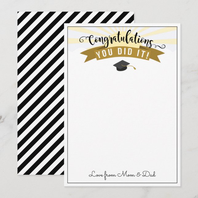 Invitación Graduación Dinero regalo bien hecho titular de la  (Anverso / Reverso)