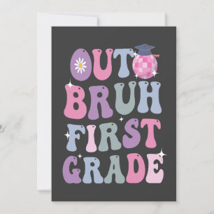 Invitación Graduación divertida con regalo de primer grado de