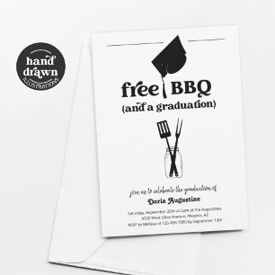 Invitación Graduación divertida de barbacoa