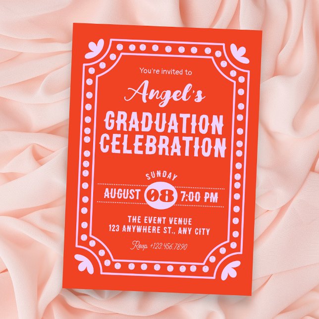 Invitación graduación divertida retro (Subido por el creador)