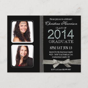 Invitación Graduación doble atractiva 2014 de la foto del