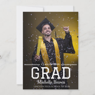Invitación Graduación Editable de Color Deportivo Vintage