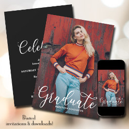 Invitación Graduación Elegante de Imágenes de Guión