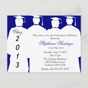 Invitación Graduación elegante de moda Annoucement del azul