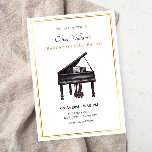 Invitación Graduación elegante de piano