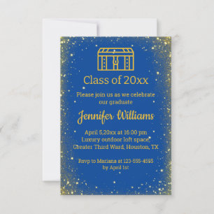 Invitación graduación elegante de purpurinas del maletero dor