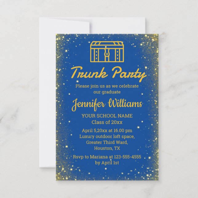 Invitación graduación elegante del fiesta del tronco del purp (Anverso)