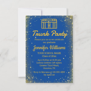 Invitación graduación elegante del fiesta del tronco del purp