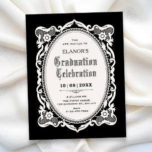 Invitación graduación elegante gótica