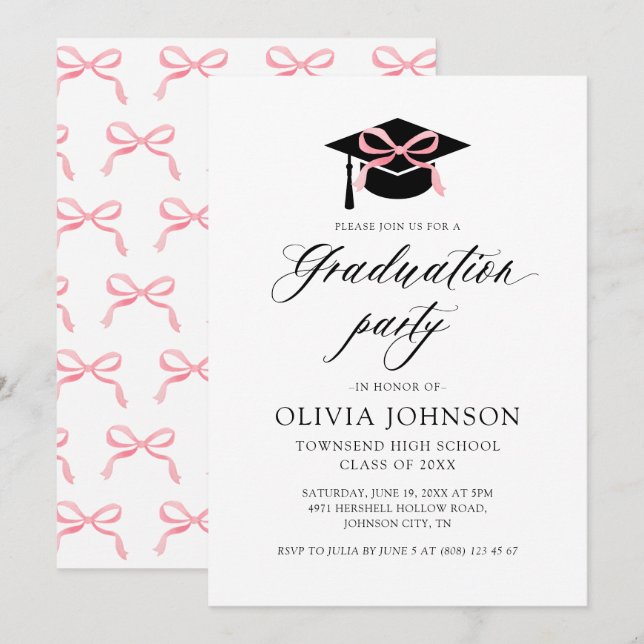 Invitación Graduación elegante y moderna de la graduación del (Anverso / Reverso)