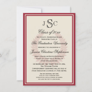Invitación Graduación en el Colegio Clásico de Monograma Laur