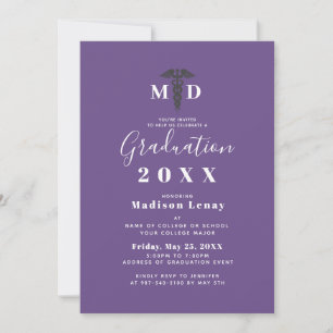 Invitación Graduación en Facultad de Medicina Guión Purple Ca