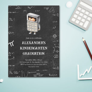 Invitación Graduación en guardería para niños con matemáticas