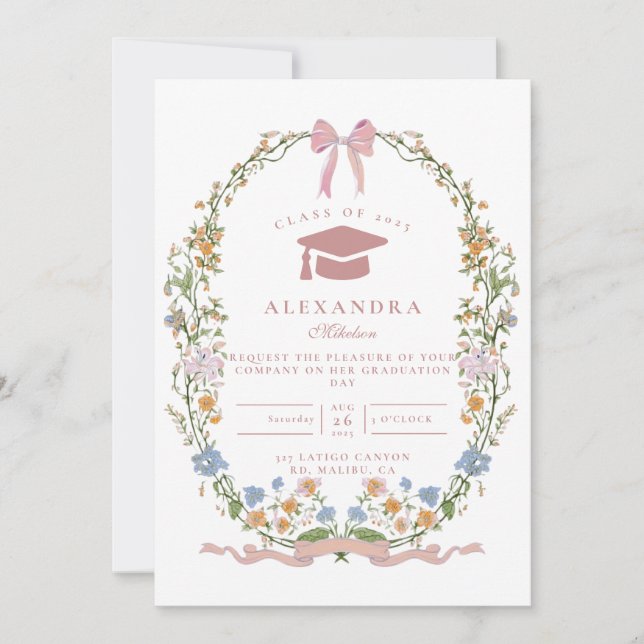 Invitación Graduación en Jardín Botánico (Anverso)