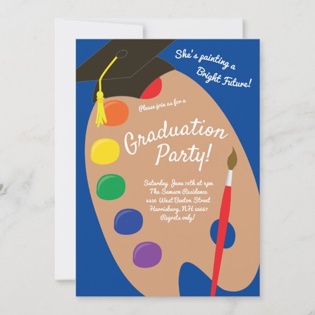 Invitación Graduación en la escuela de arte pintando un futur (Anverso)