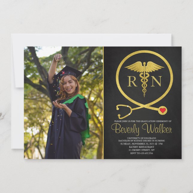 Invitación Graduación en la escuela de Enfermería de Purpurin (Anverso)